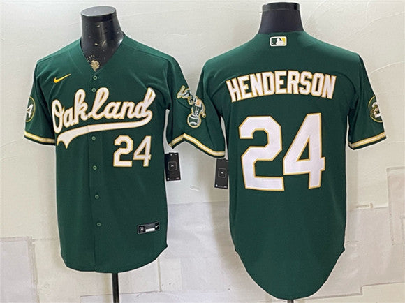 Rickey Henderson Oakland Athletics green jersey