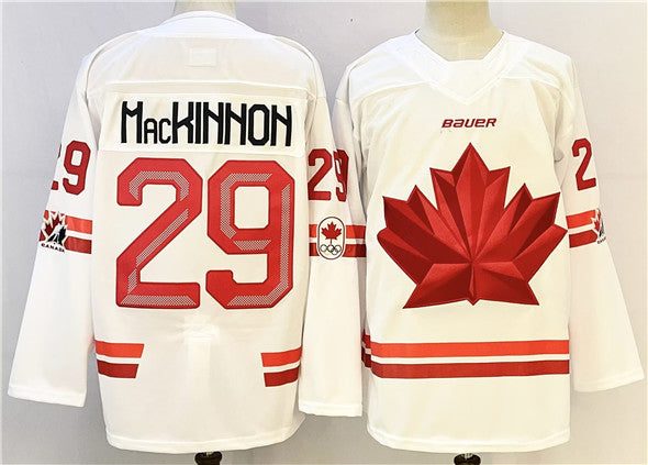 Nathan MacKinnon Team Canada white jersey