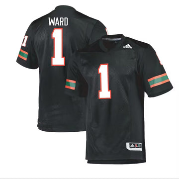 Cam Ward Miami Hurricanes black jersey