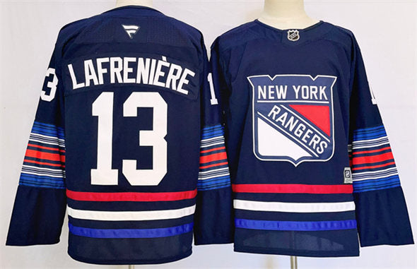 Alexis Lafreniere New York Rangers navy jersey