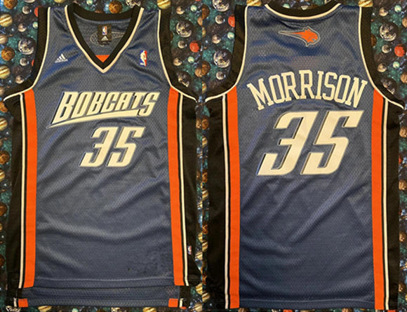 Adam Morrison Charlotte Hornets navy jersey
