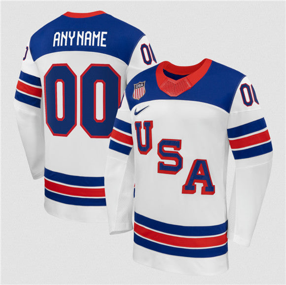 Custom Team USA Hockey white jersey