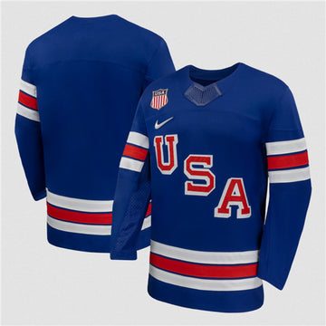 Custom Team USA Hockey royal jersey