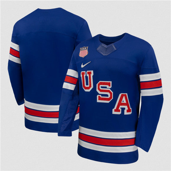 Custom Team USA Hockey royal jersey