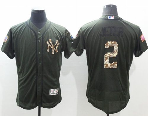 Derek Jeter New York Yankees green Salute To Service jersey