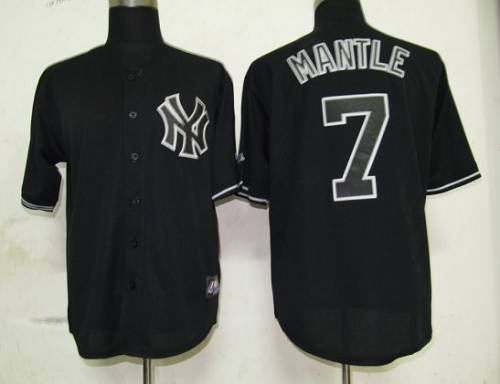 Mickey Mantle New York Yankees black Fashion jersey