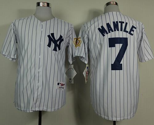 Mickey Mantle New York Yankees white Throwback jersey