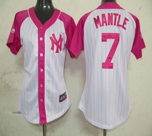Mickey Mantle New York Yankees white-pink Fashion jersey