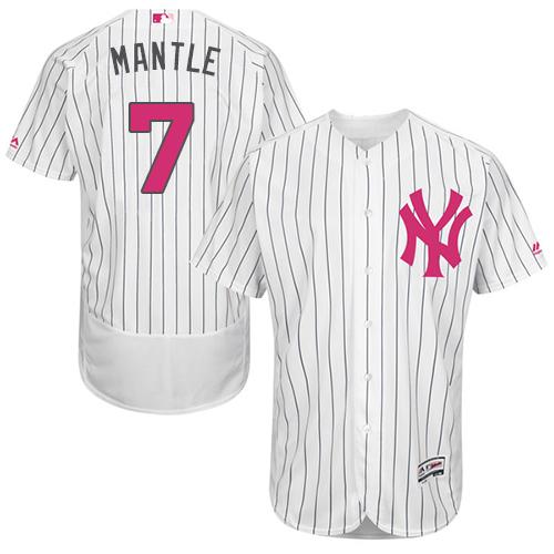 Mickey Mantle New York Yankees white Authentic jersey