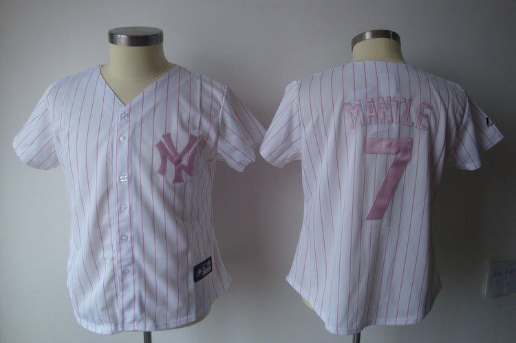 Mickey Mantle New York Yankees white Fashion jersey
