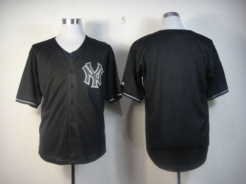 Custom New York Yankees black Fashion jersey