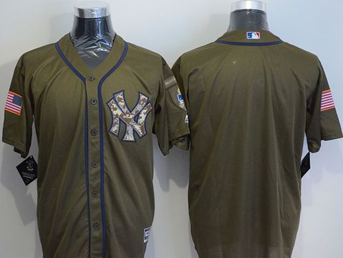 Custom New York Yankees green Salute To Service jersey