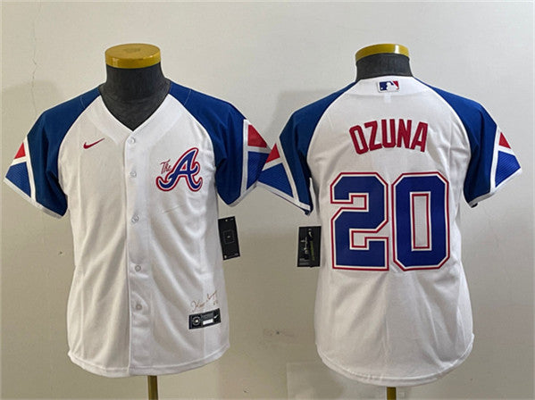 Marcell Ozuna Atlanta Braves white City Connect jersey