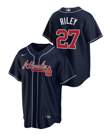 Austin Riley Atlanta Braves navy jersey
