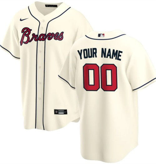 Custom Atlanta Braves cream jersey