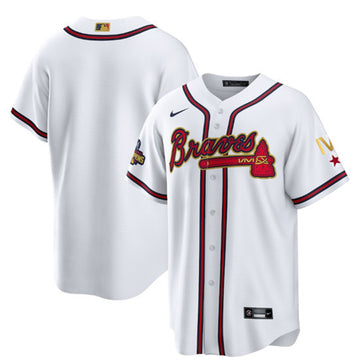 Custom Atlanta Braves white-gold jersey