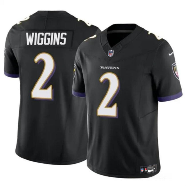 Nate Wiggins Baltimore Ravens black FUSE jersey