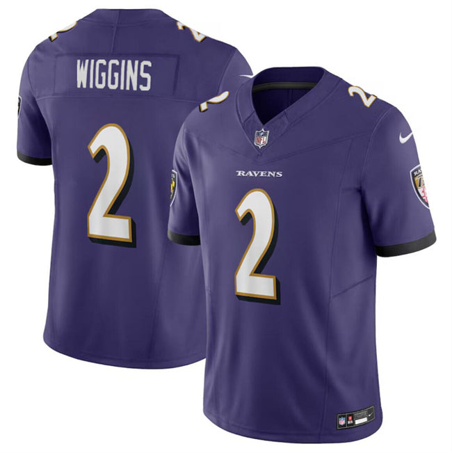 Nate Wiggins Baltimore Ravens purple FUSE jersey