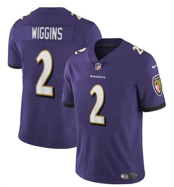 Nate Wiggins Baltimore Ravens purple jersey