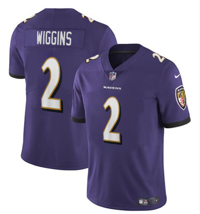 Nate Wiggins Baltimore Ravens purple jersey
