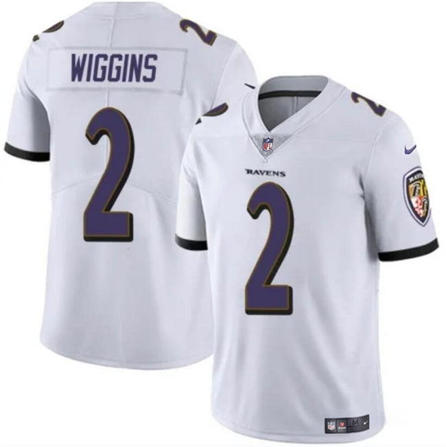 Nate Wiggins Baltimore Ravens white jersey