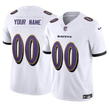 Custom Baltimore Ravens white FUSE jersey