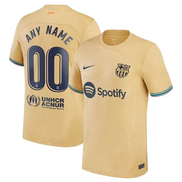 Custom Barcelona yellow Away jersey
