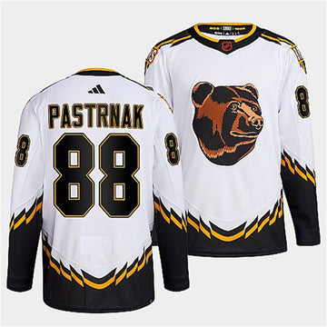 David Pastrnak Boston Bruins white Reverse Retro jersey