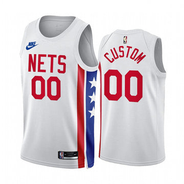 Custom Brooklyn Nets white Classic jersey