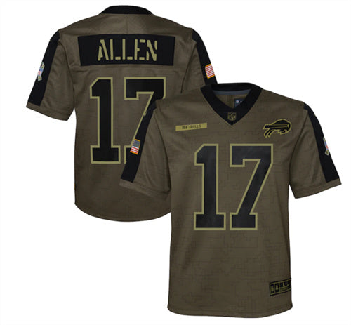 Josh Allen Buffalo Bills olive Salute To Service jersey