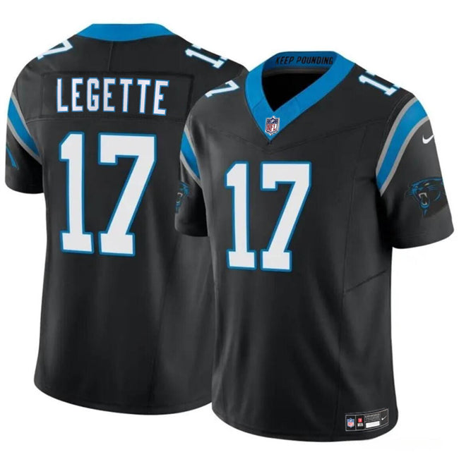 Xavier Legette Carolina Panthers black FUSE jersey