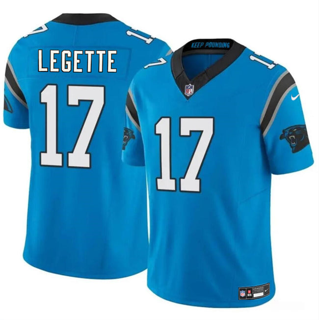 Xavier Legette Carolina Panthers blue FUSE jersey