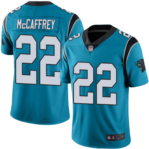 Christian McCaffrey Carolina Panthers blue jersey