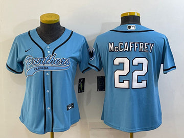 Christian McCaffrey Carolina Panthers blue jersey