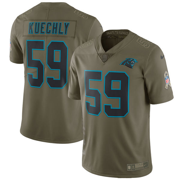 Luke Kuechly Carolina Panthers olive Salute To Service jersey