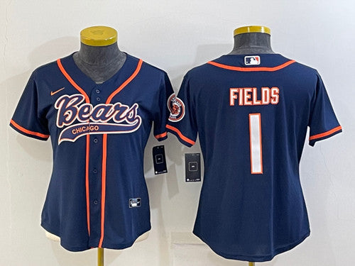 Justin Fields Chicago Bears navy jersey