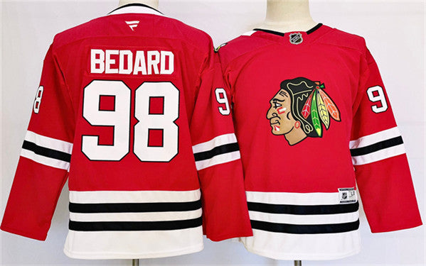 Connor Bedard Chicago Blackhawks red jersey