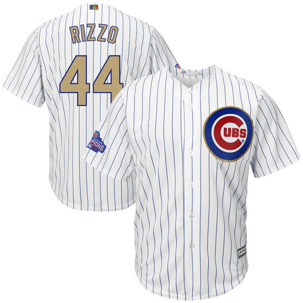 Anthony Rizzo Majestic Chicago Cubs white-gold Fashion jersey