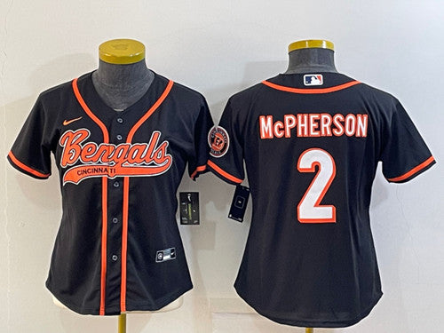 Evan McPherson Cincinnati Bengals black jersey