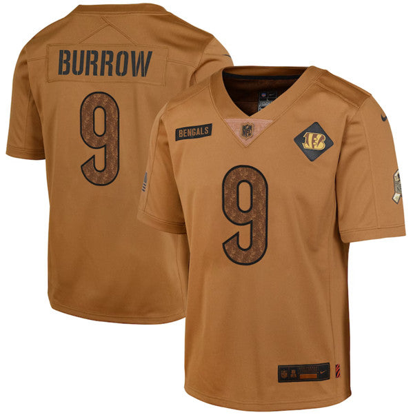 Joe Burrow Cincinnati Bengals brown Salute To Service jersey