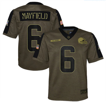 Baker Mayfield Cleveland Browns olive Salute To Service jersey