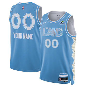 Custom Cleveland Cavaliers blue City Edition jersey