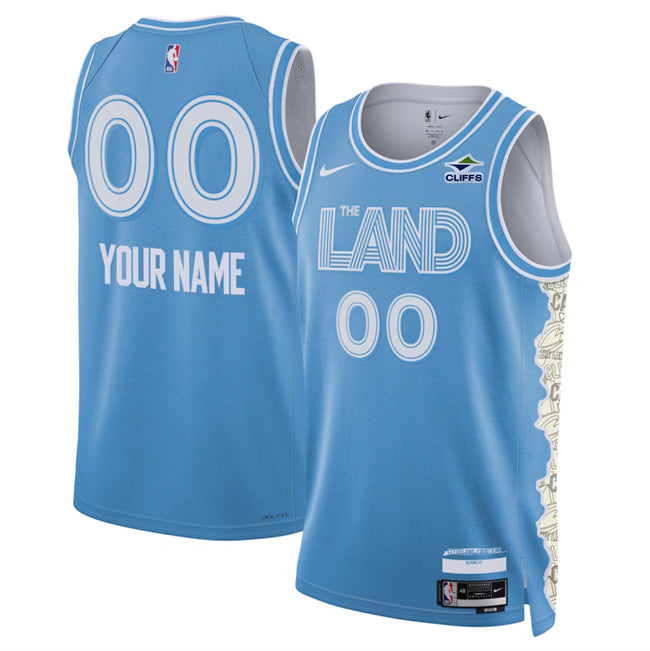 Custom Cleveland Cavaliers blue City Edition jersey