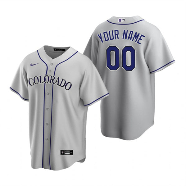 Custom Colorado Rockies gray jersey