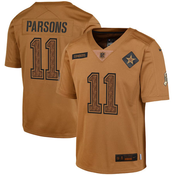 Micah Parsons Dallas Cowboys brown Salute To Service jersey