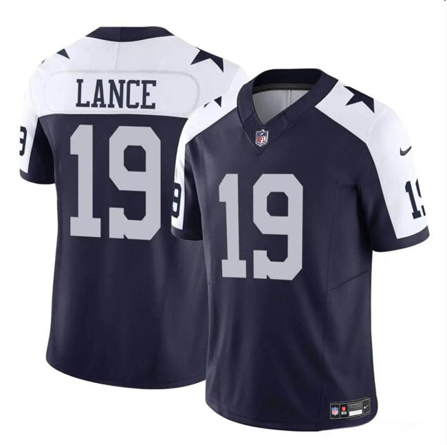 Trey Lance Dallas Cowboys navy-white FUSE jersey