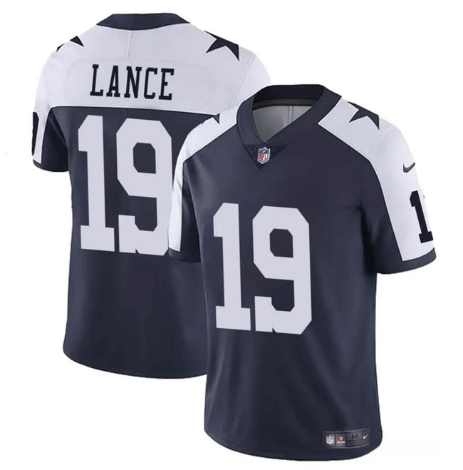 Trey Lance Dallas Cowboys navy-white jersey