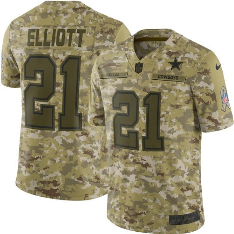 Ezekiel Elliott Dallas Cowboys camo Salute To Service jersey