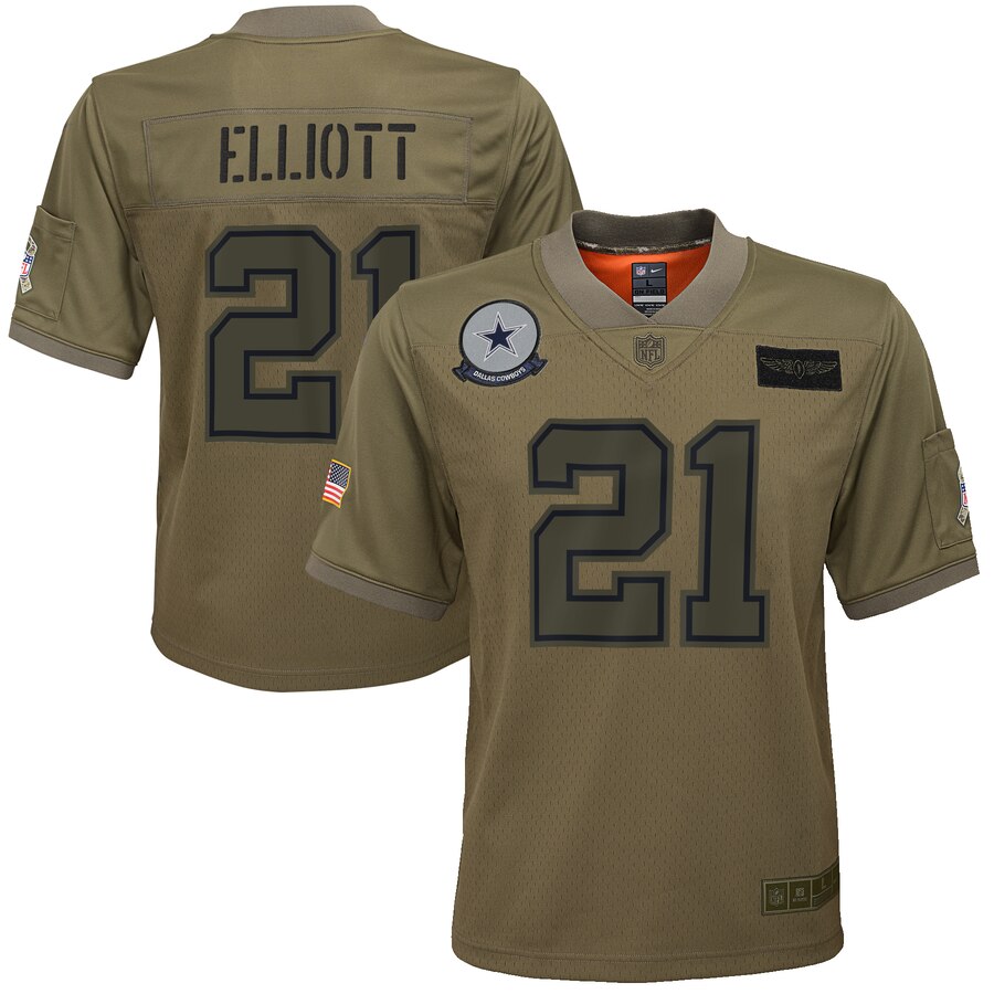 Ezekiel Elliott Dallas Cowboys camo Salute To Service jersey