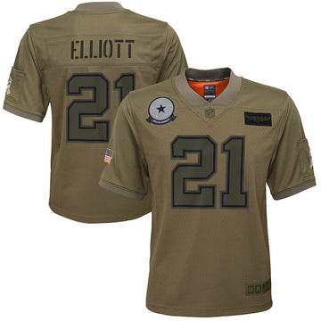 Ezekiel Elliott Dallas Cowboys camo Salute To Service jersey